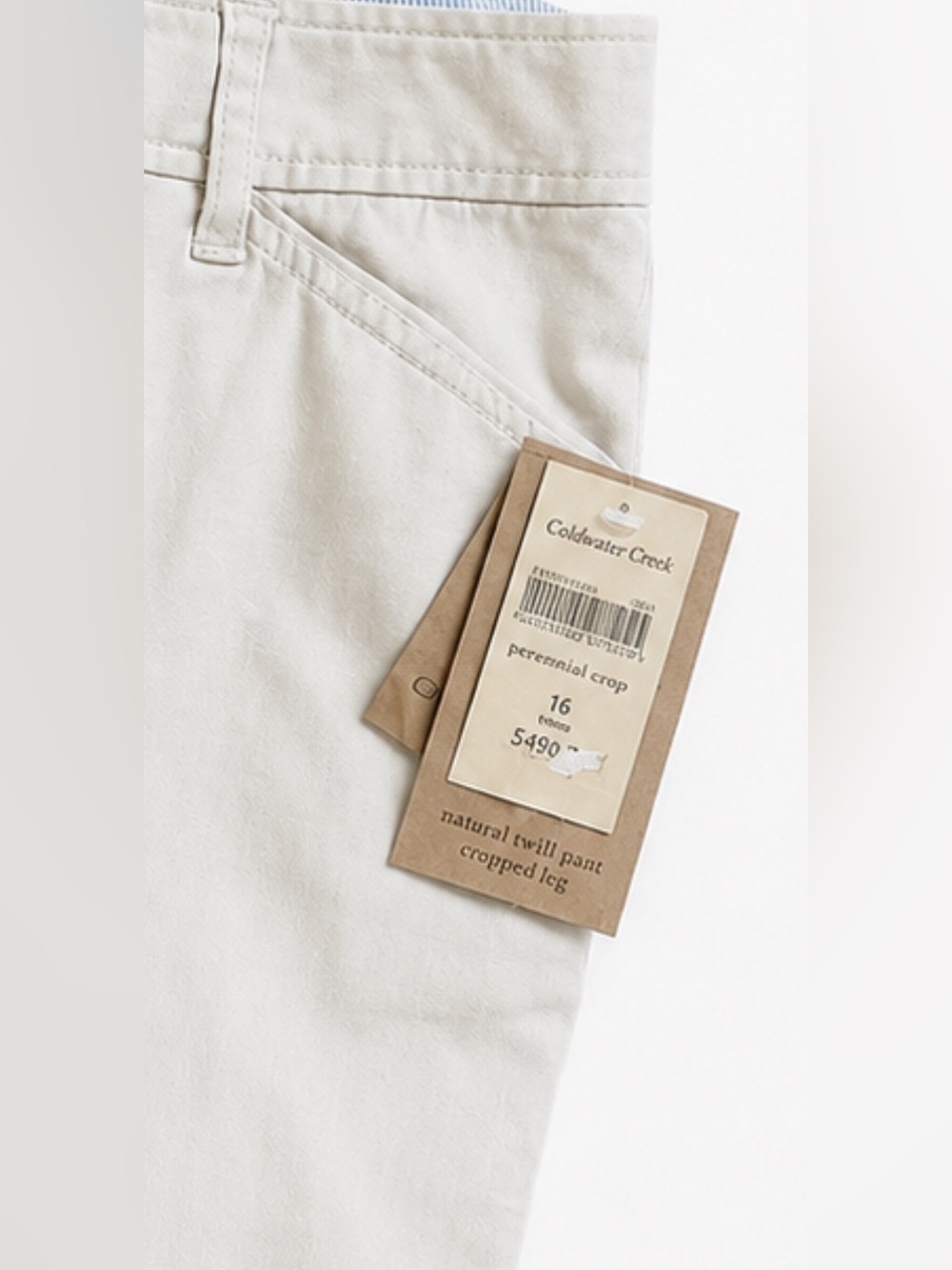 NWT-Coldwater Creek Women's Cropped Capri Pants-Size 16 - Picture 8 of 8